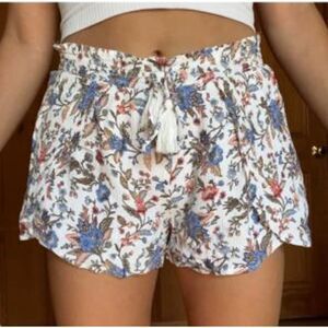 American Eagle Boho Floral Patterned Shorts With Tassels Size S